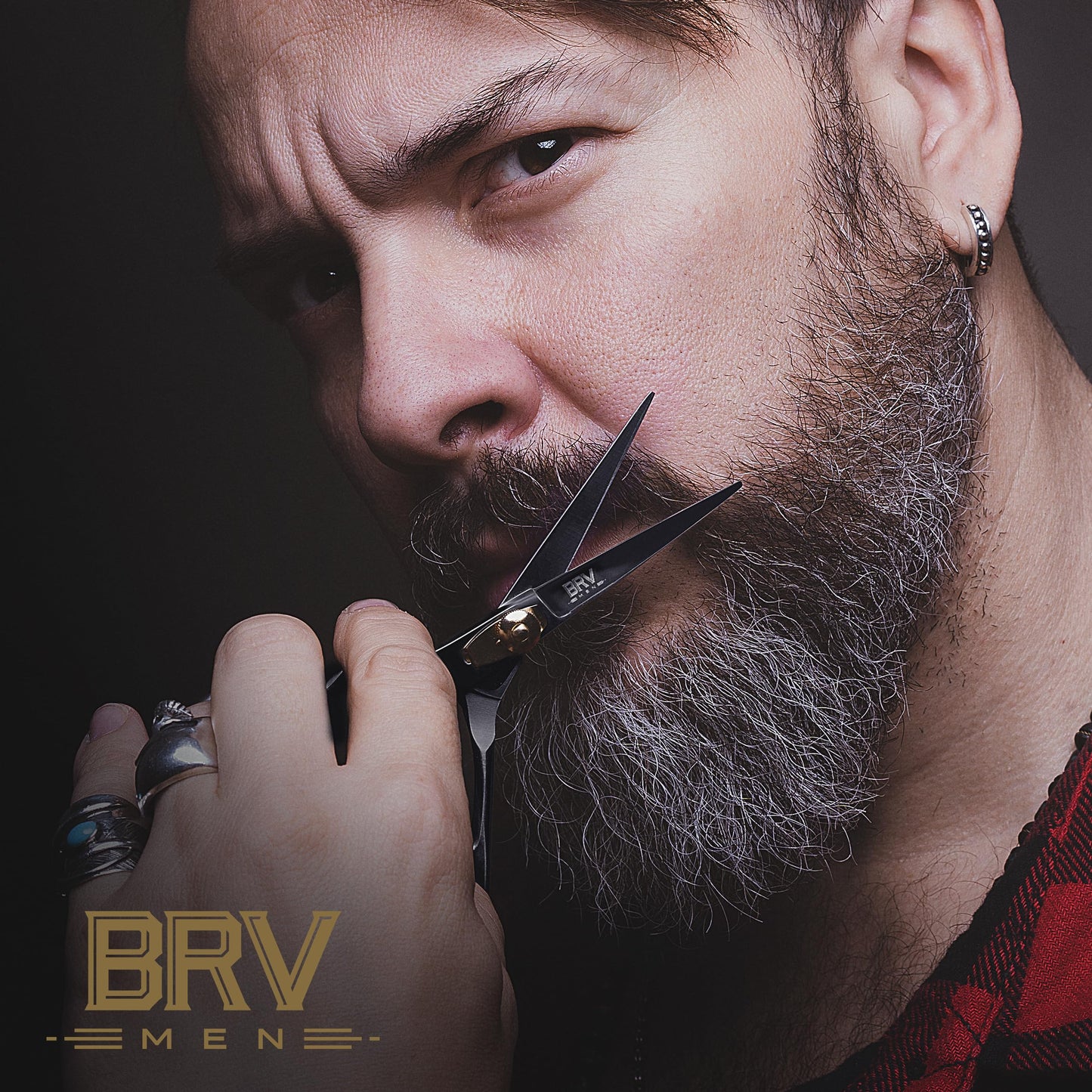 LEFT HANDED Razor Sharp Mustache & Beard Scissors - 5.5" - 100% High Carbon Stainless Steel - Facial Hair Trimming Shears (LEFT HANDED - Black)