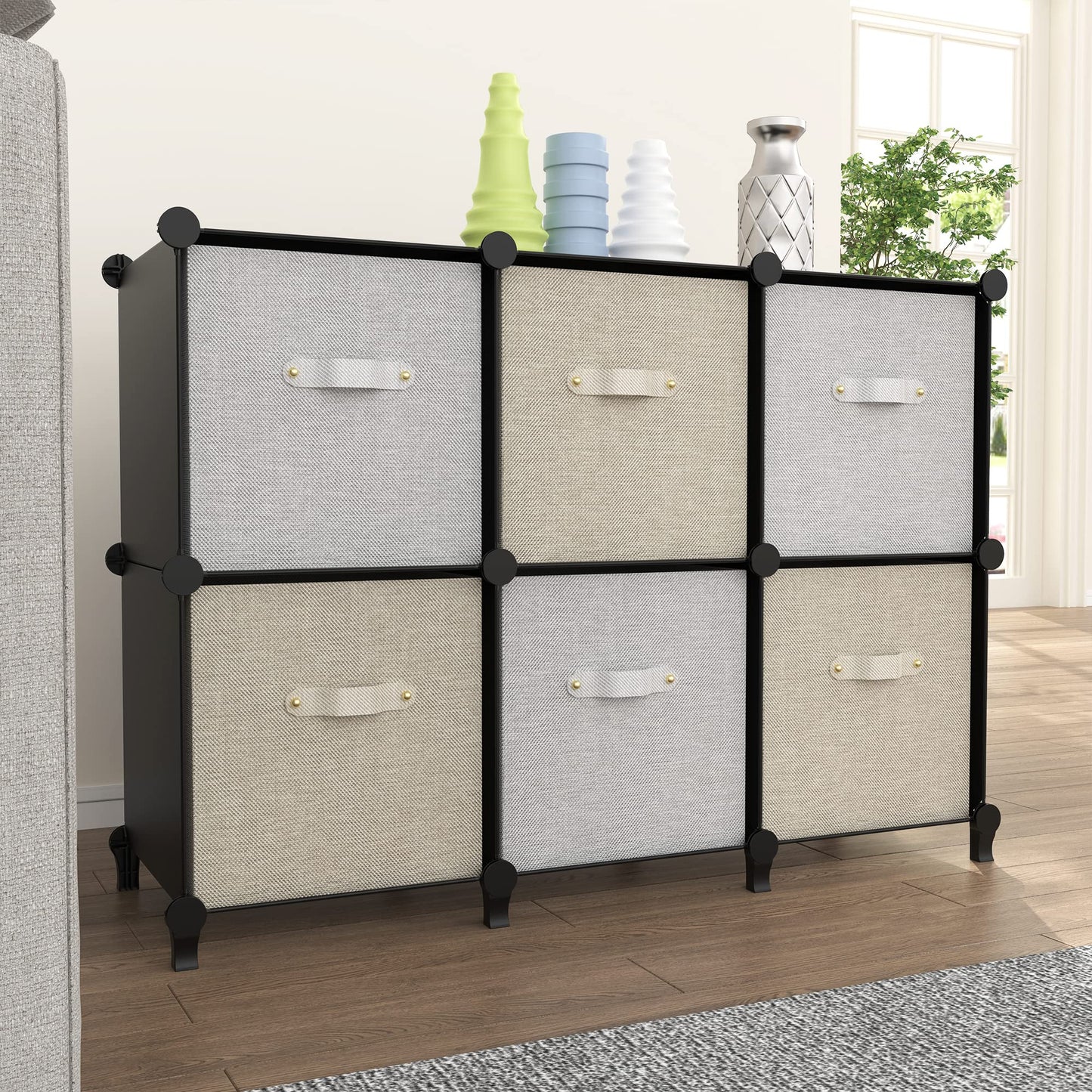 HOMIDEC 6-Cube Storage Organizer, Closet Organizer Storage Cabinet Shelf Bookcase Bookshelf,Storage Cubes Organizers Cabinet for Kids,Closet, Bedroom,Bathroom