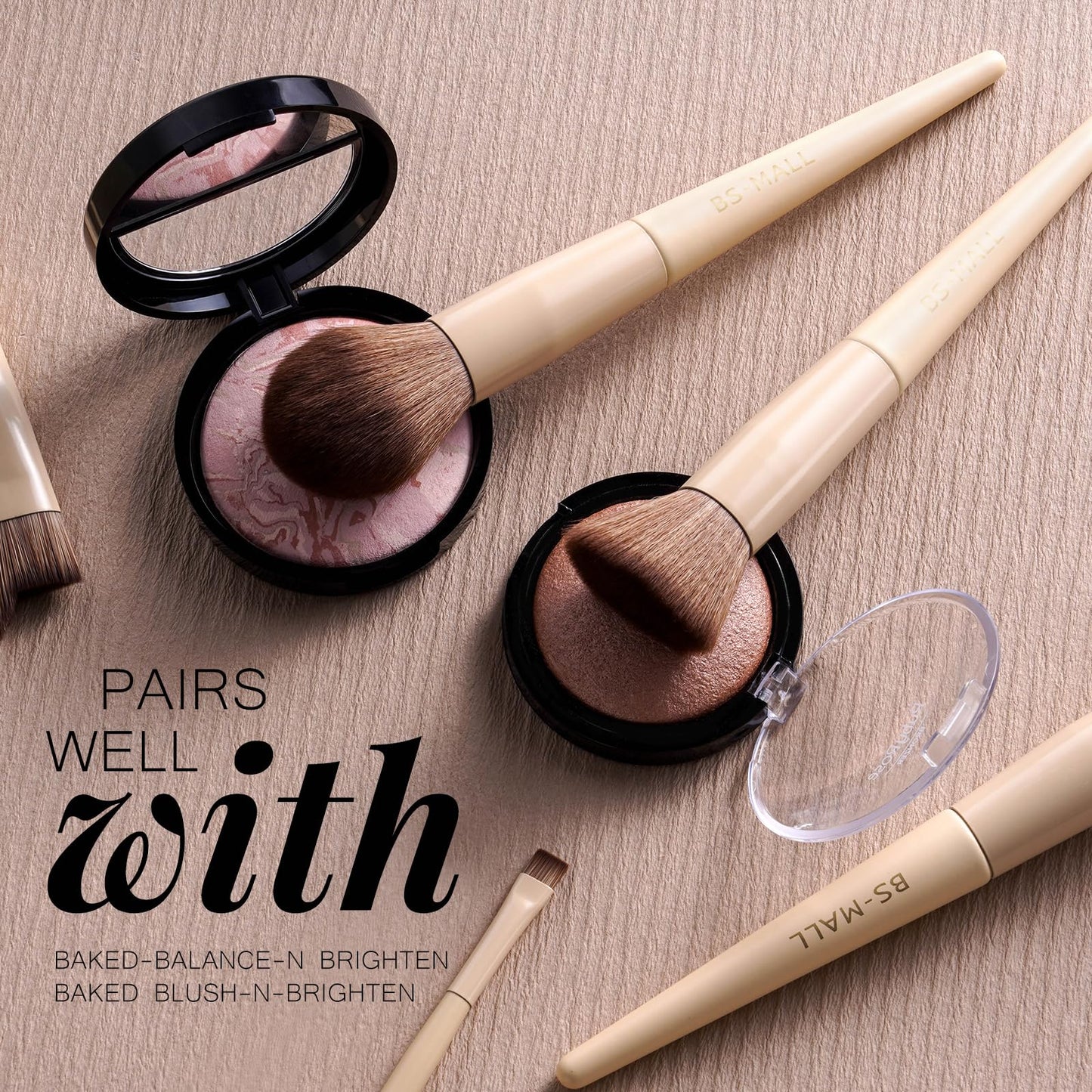 BS-MALL Professional Makeup Brush Set with Travel Case, Soft Synthetic Face & Eye Brushes for Foundation, Concealer, Powder, Blush & Eyeshadow for Beginners, Beauty Enthusiasts & Makeup Artists 18PCS