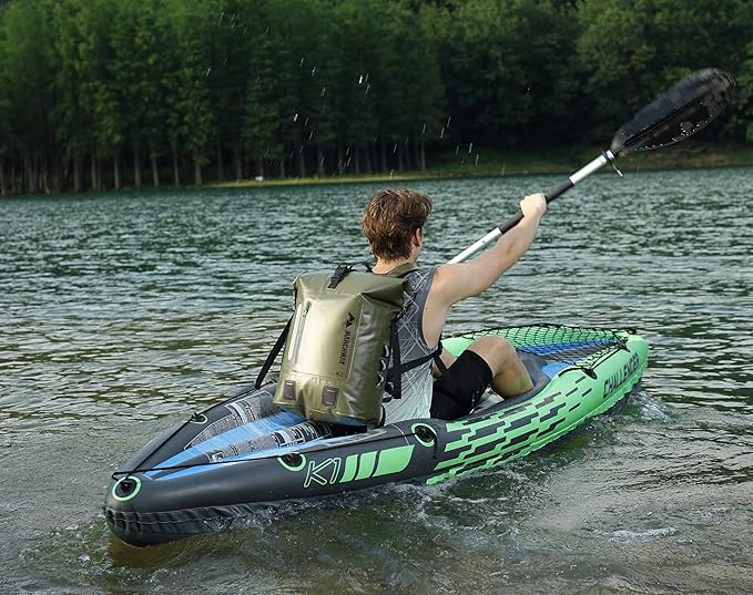 MARCHWAY Roll Top Waterproof Backpack, Floating Dry Bag 20L/30L/45L with Ergonomic Rectangular Base, Cushioned Back, Hip Strap for Hiking Camping Kayaking Travel (Army Green, 45L)