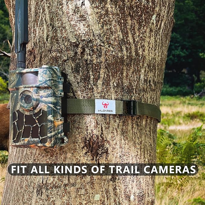1" x 6.6' Trail Cam Strap,Game Camera Straps,Trail Camera mounting Straps,1800 lbs,Heavy-Duty,Tree Belts,Durable Nylon Fiber,Long-Lasting Alloy Buckle,Pack of 2