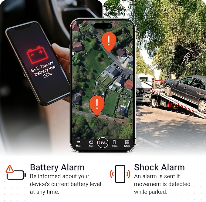 PAJ GPS COMPACT Finder 4G - GPS Tracker for Cars, Motorcycles and Trucks - Up to 40 Days Battery Life - Tracking Device for Theft Protection with Live Tracking, Alarm Notification in case of Emergency