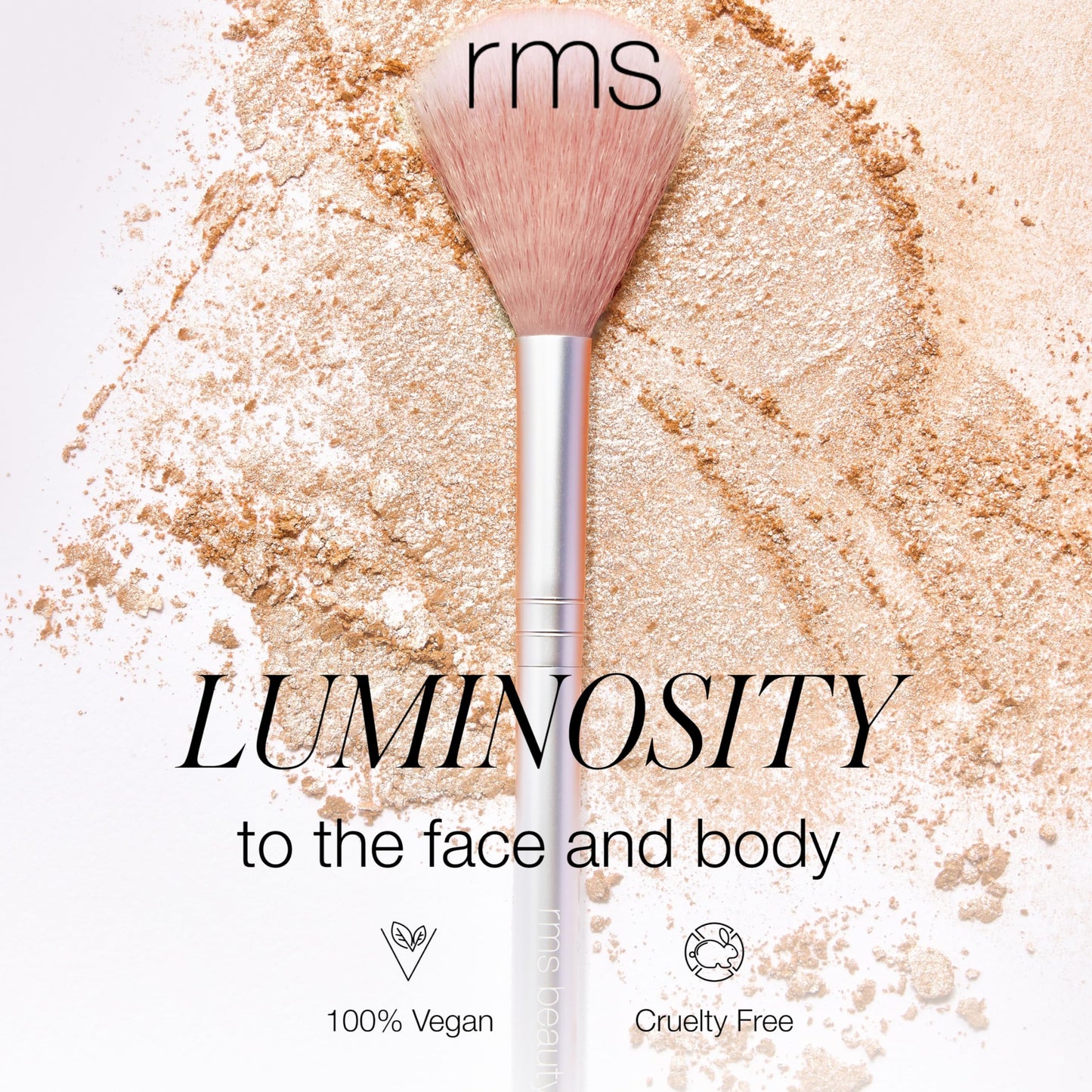 RMS Beauty Skin2Skin Face Makeup Brush - Vegan Synthetic Beauty Tools for Foundation, Concealer and Blush Application