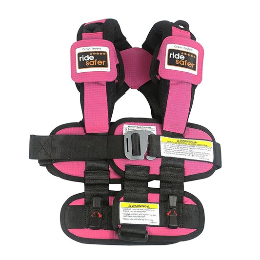 RideSafer - Small Pink, Lightweight, Compact, Portable Car Seat - Perfect for Travel and Everyday Child Safety (Pack of 6)