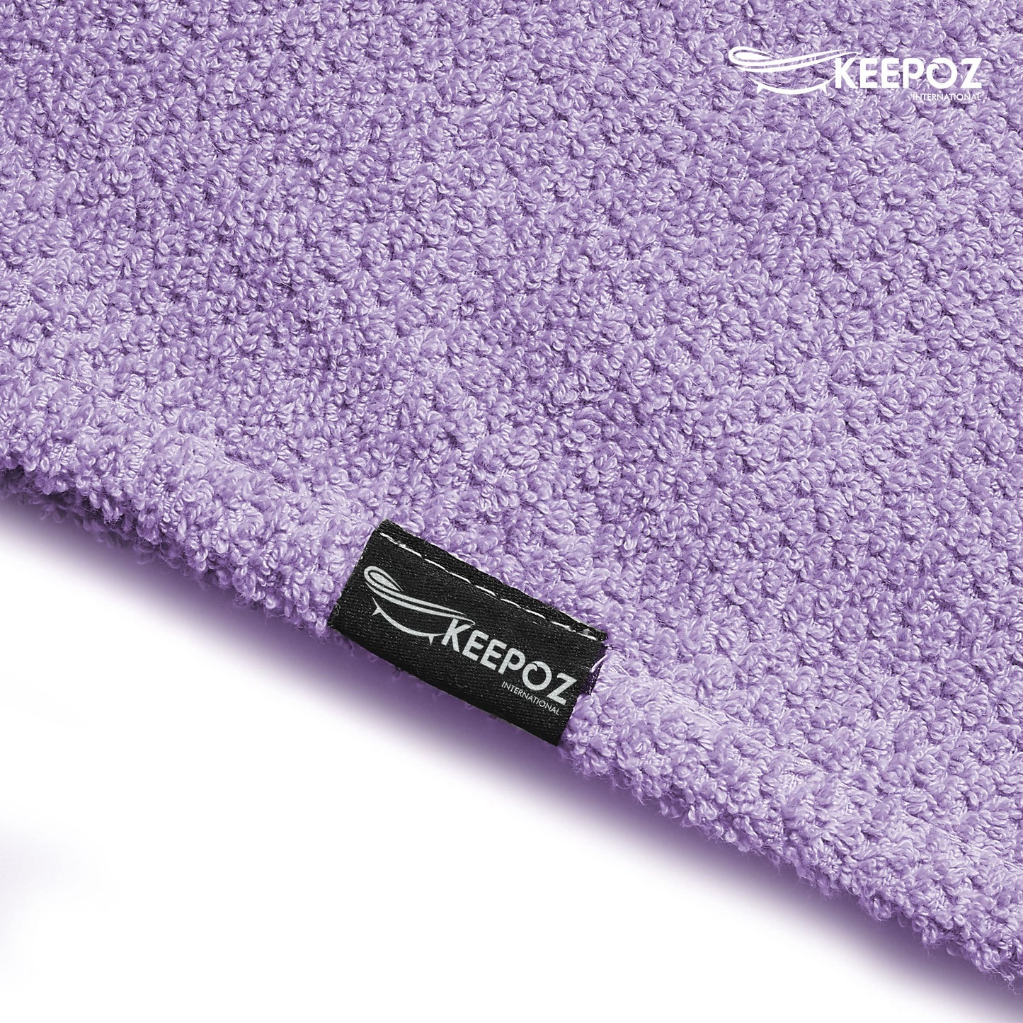 KEEPOZ Hair Towel Wrap Quick Dry 100% Cotton Super Absorbent Turban Head Wrap for Women with Button, Non Microfiber Anti Frizz Products, Hair Cap for Curly, Long (Lilac Pink Check, 2 Pcs)