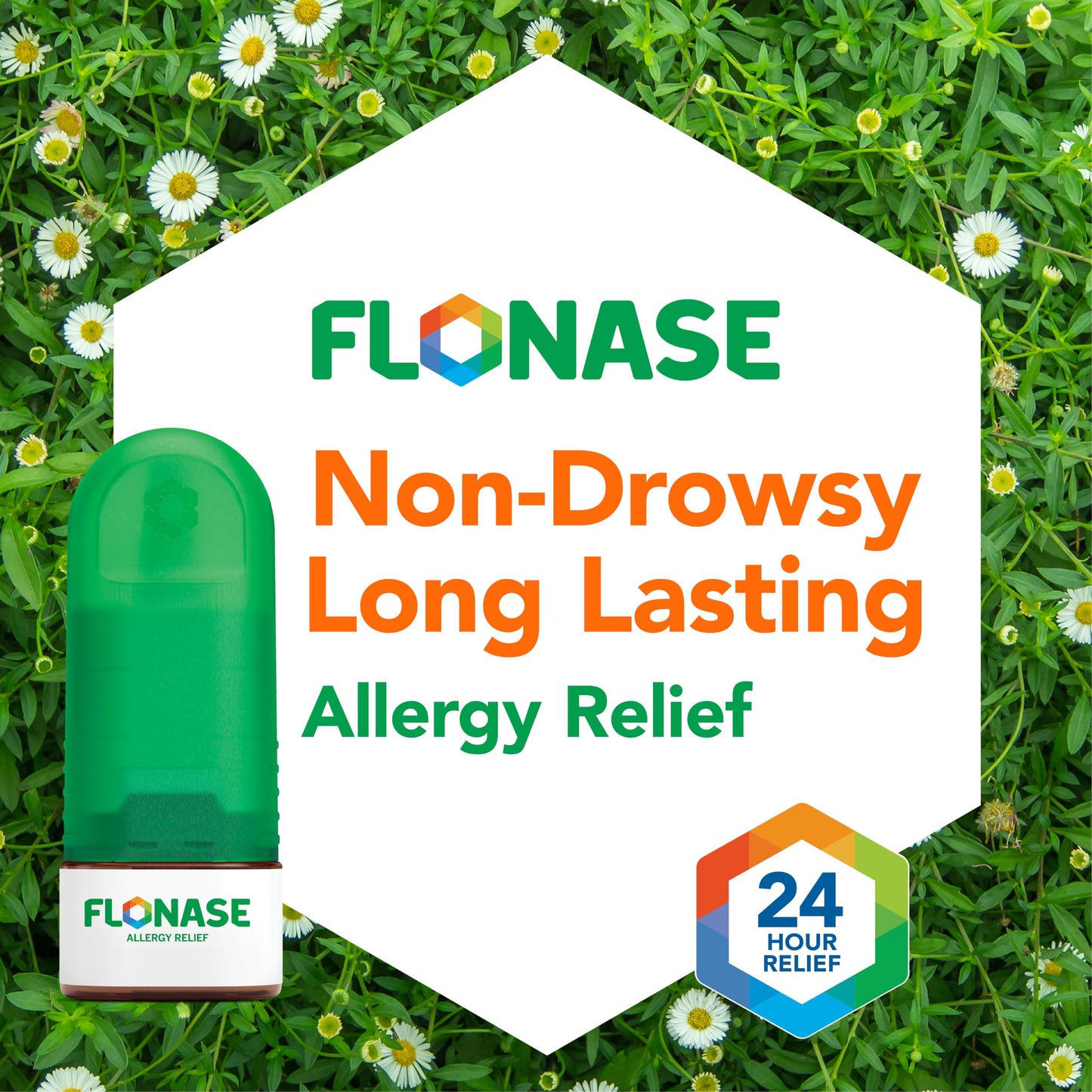 Flonase Allergy Relief Nasal Spray Fluticasone Propionate, 24-Hour Non-Drowsy Multi-Symptom Relief 144 Sprays, Bonus Pack of Tissues