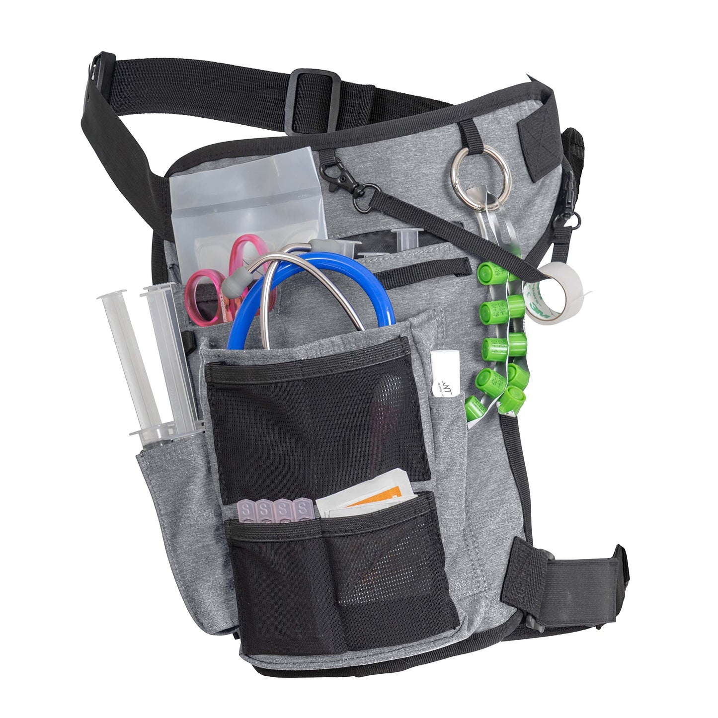 Nursing Tools Nursing Fanny Pack Organizer with Leg Strap – Medical Waist Bag with Scissor, Tape & Stethoscope Holders – Nurse Utility Belt for Work & Clinical Use (Seal Grey)