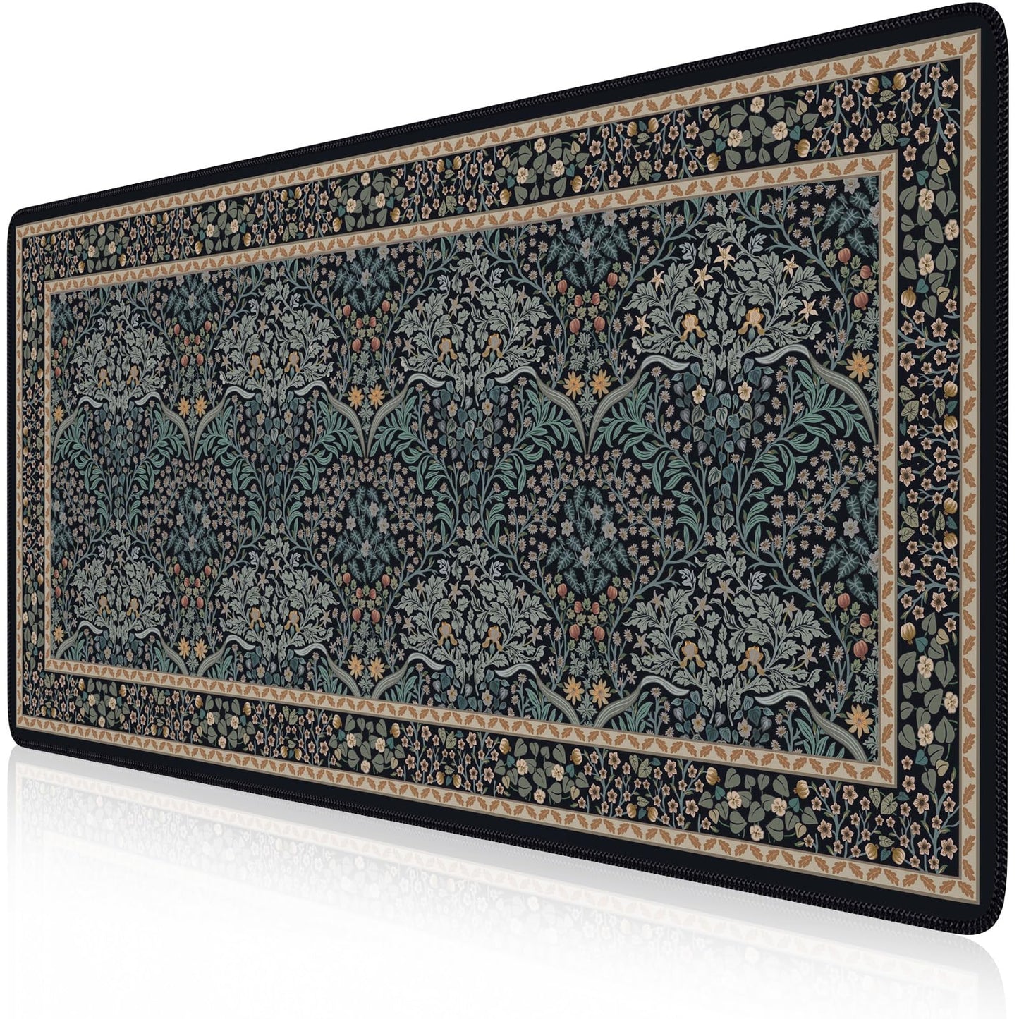 iCasso Desk Cover Mat, Office Mouse Pad, Desk Protector Mat, Extra Large Matt for Desktop,Anti-Slip XXL Big Mousepad with Stitched Edges for Computer Keyboard Retro Black