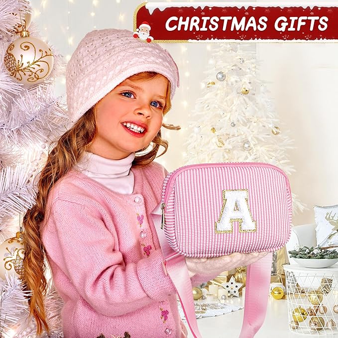 YOOLIFE Christmas Gifts for Girls Kids | Birthday Gifts for 3 4 5 6 7 8 9 10 11 12 13 Year Old Girl | Initial Fanny Pack Belt Bag Purse | Stocking Stuffers for Girls Teen Daughter Sister | Purple S