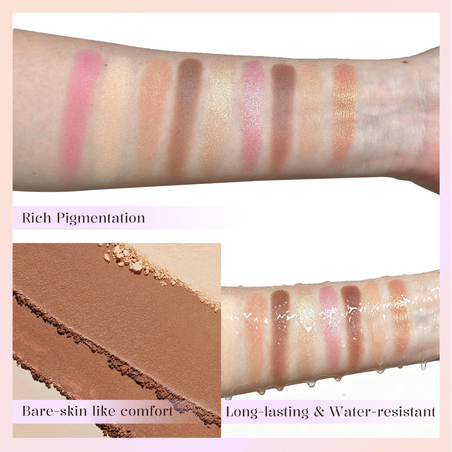All in One Baked Makeup Face Palette, Neutral Eyeshadow Palette，Includes Blush, Bronzer Powder, Highlighter Makeup, Eye Shadow for Older Women, Shimmer & Matte, Buildable Pigmented, Travel Makeup Kit