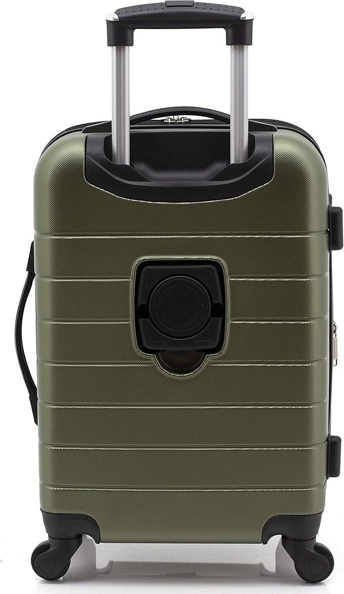 Wrangler 20" Smart Spinner Carry-On Luggage With Usb Charging Port, 20 Inch Carry-On, Olive Green