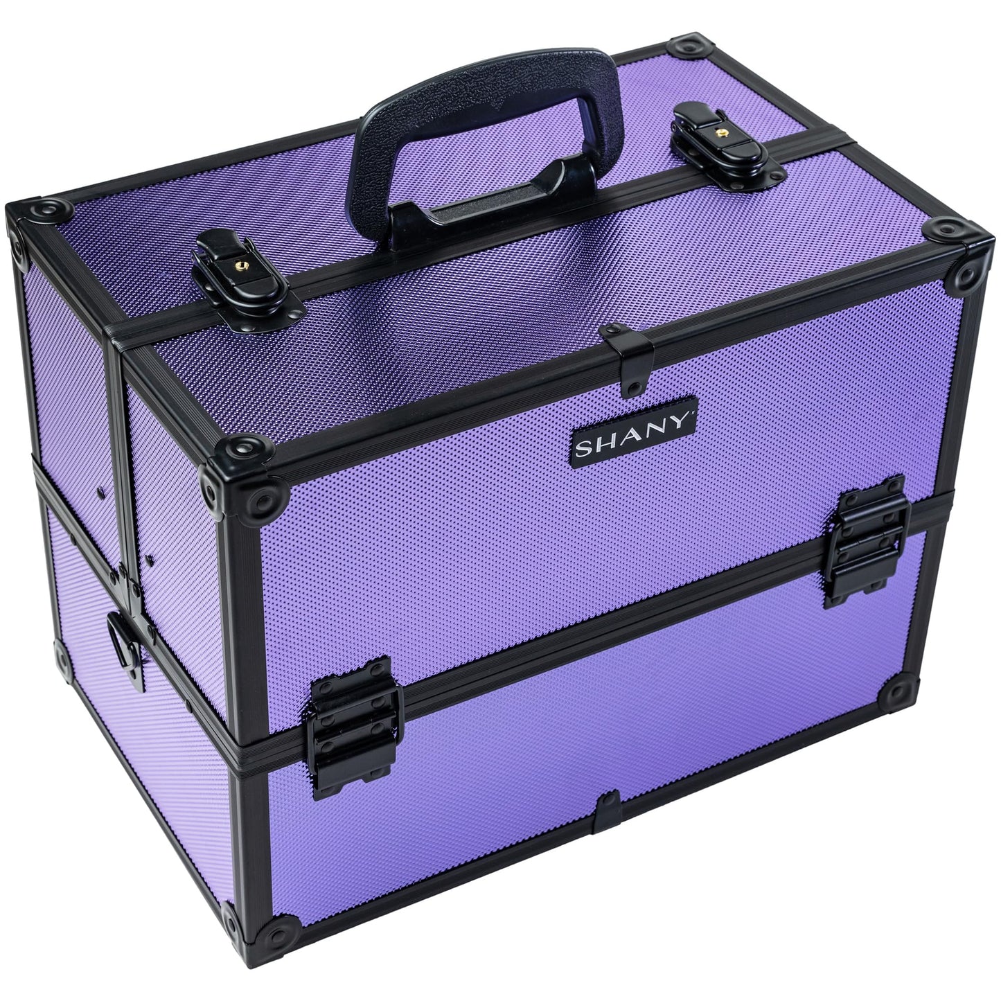 SHANY Essential Pro Makeup Train Case Cosmetic Box Portable Makeup Case Cosmetics Beauty Organizer Jewelry storage with Locks, Multi Compartments Makeup Box and Shoulder Strap - Lily