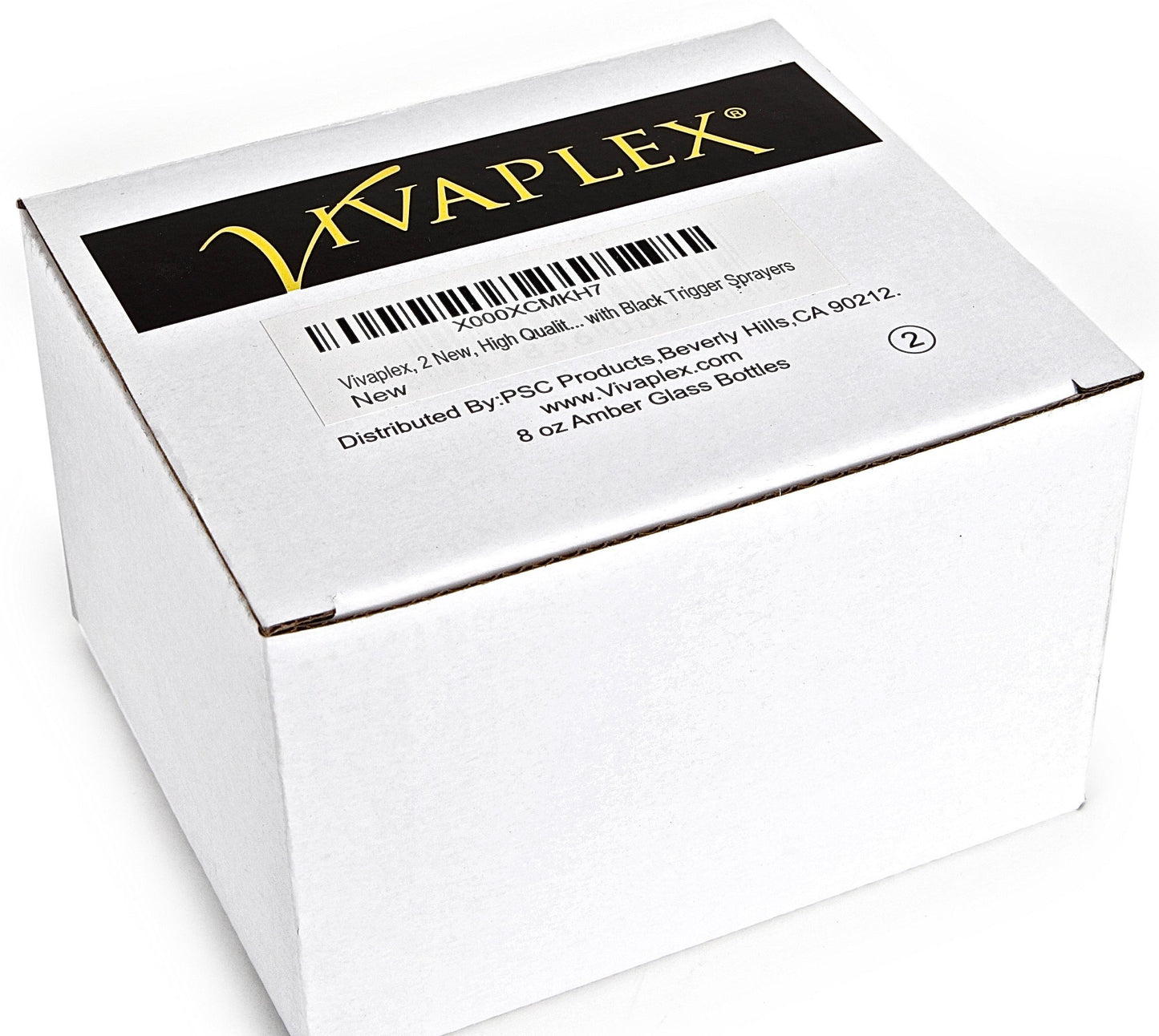 Vivaplex 8 oz Amber Glass Bottles with Black Trigger Sprayers - 2 pk
