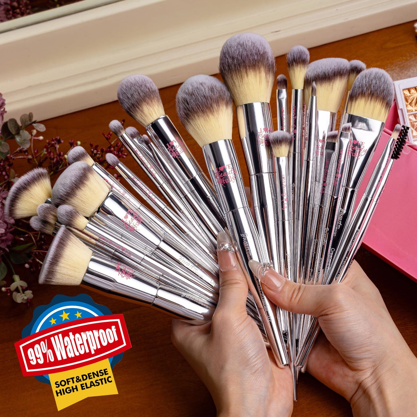 Bueart Design Christmas Gift 26Pcs Pro Makeup Brushes Set with Ultra Soft Dense Hair,Premium Quality Professional Make up Brushes For Foundation,Contour,Blush,Powder Makeup