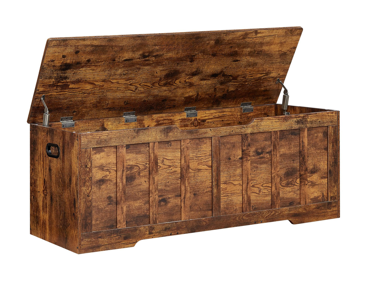 VANKILEY 51.2"Storage chest extra large,storage bench with 2 safety hinges,Shoe Bench,51.2*15.7*19.1inches,wooden trunk for bedroom,livingroom,entryway,Supports 220 lb,Easy Assembly(Rustic brown)