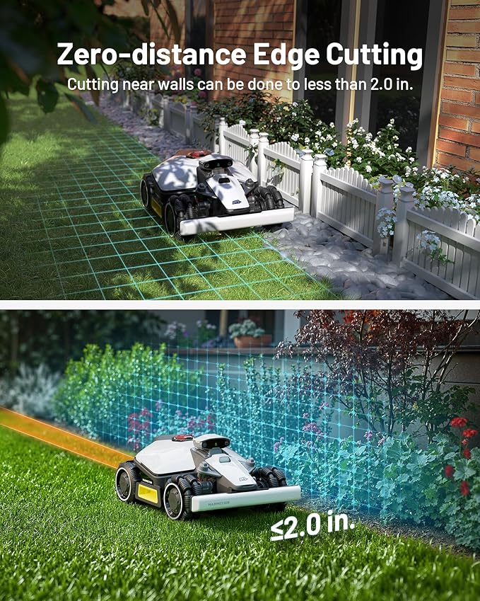 Mammotion LUBA mini AWD 1500 Robot Lawn Mower with 4G for 0.37 Acre, All-Wheel-Drive for 80% Slope, No Perimeter Wire, UltraSense AI Vision+RTK Auto-Mapping, Cutting Height 0.8"-2.6"