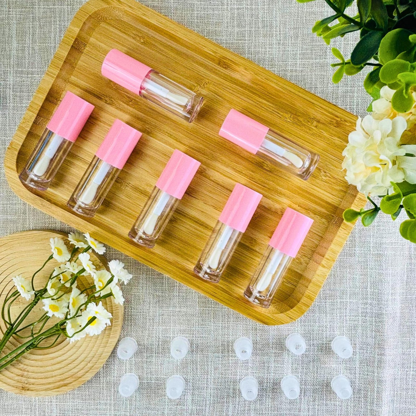 MOCIKE 10PCS Empty Lip Gloss Tubes, 6ml Pink Containers With Thick Wand for DIY Making