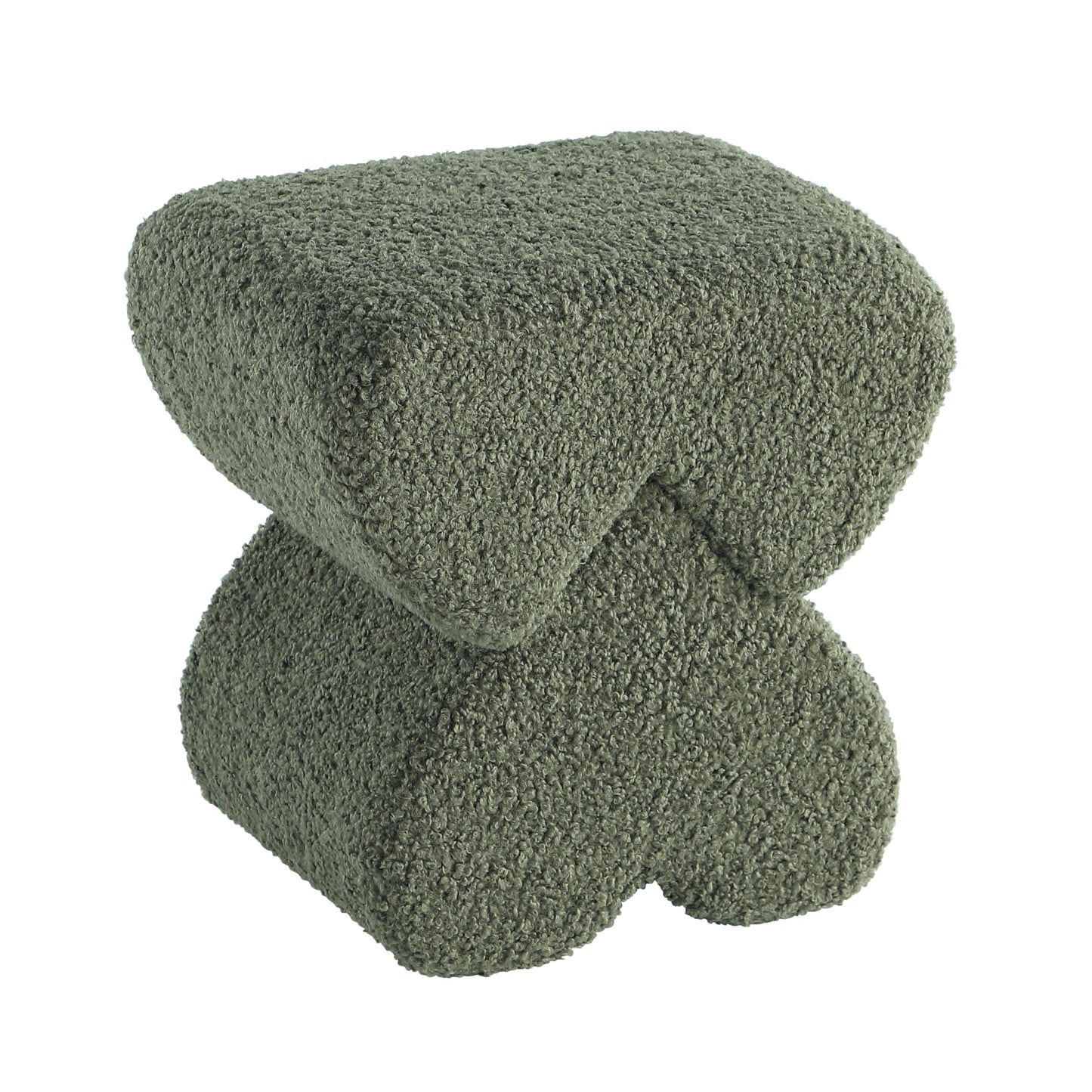 Get Set Style Heart-Shaped Ottoman with Soft Padded Seat, Multifunctional Vanity Stool for Makeup, Upholstered Footrest Stool Ottoman Foot Stool for Living Room, Bedroom