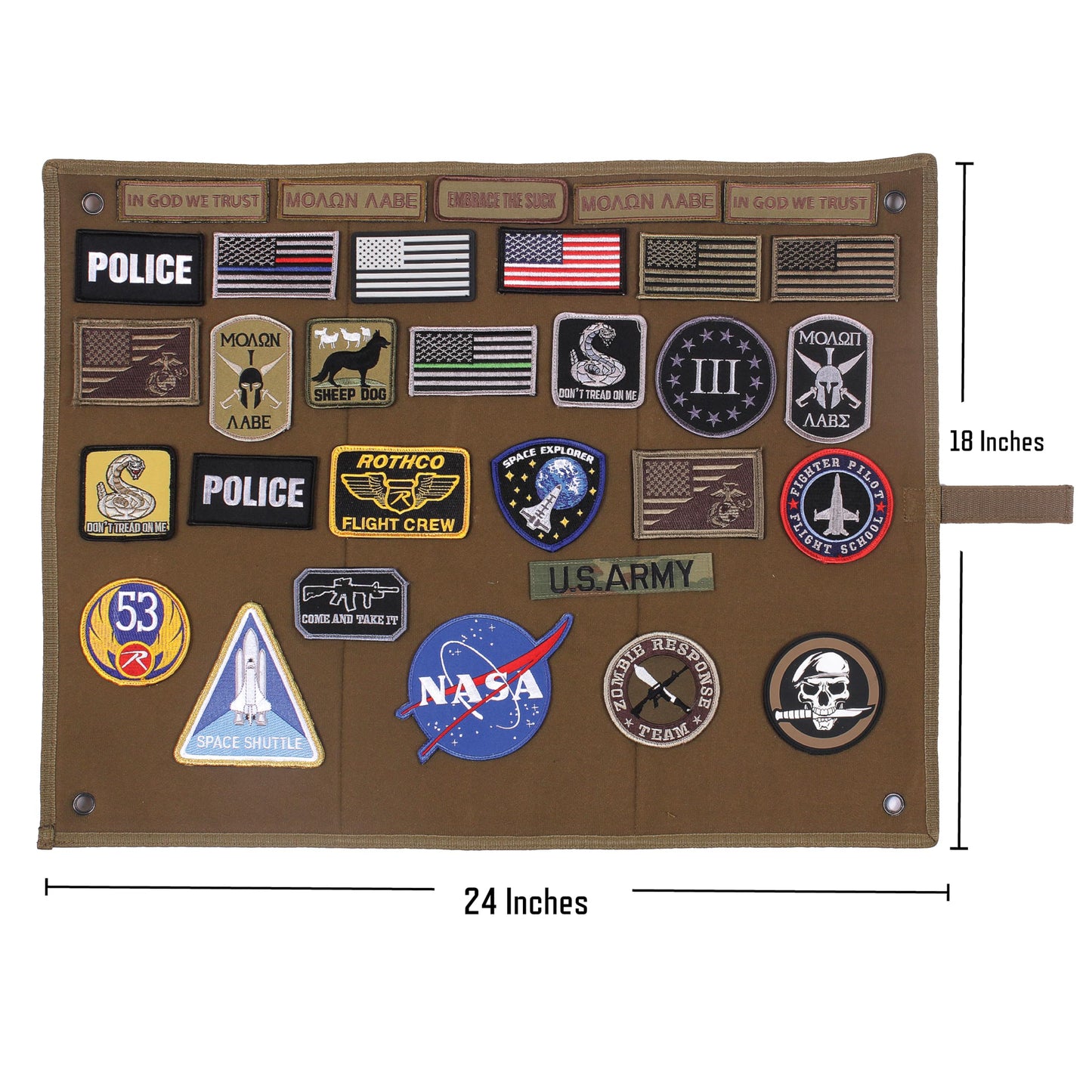 Rothco Hanging Roll-Up Morale Patch Board – Portable Display & Storage Solution for Collectors