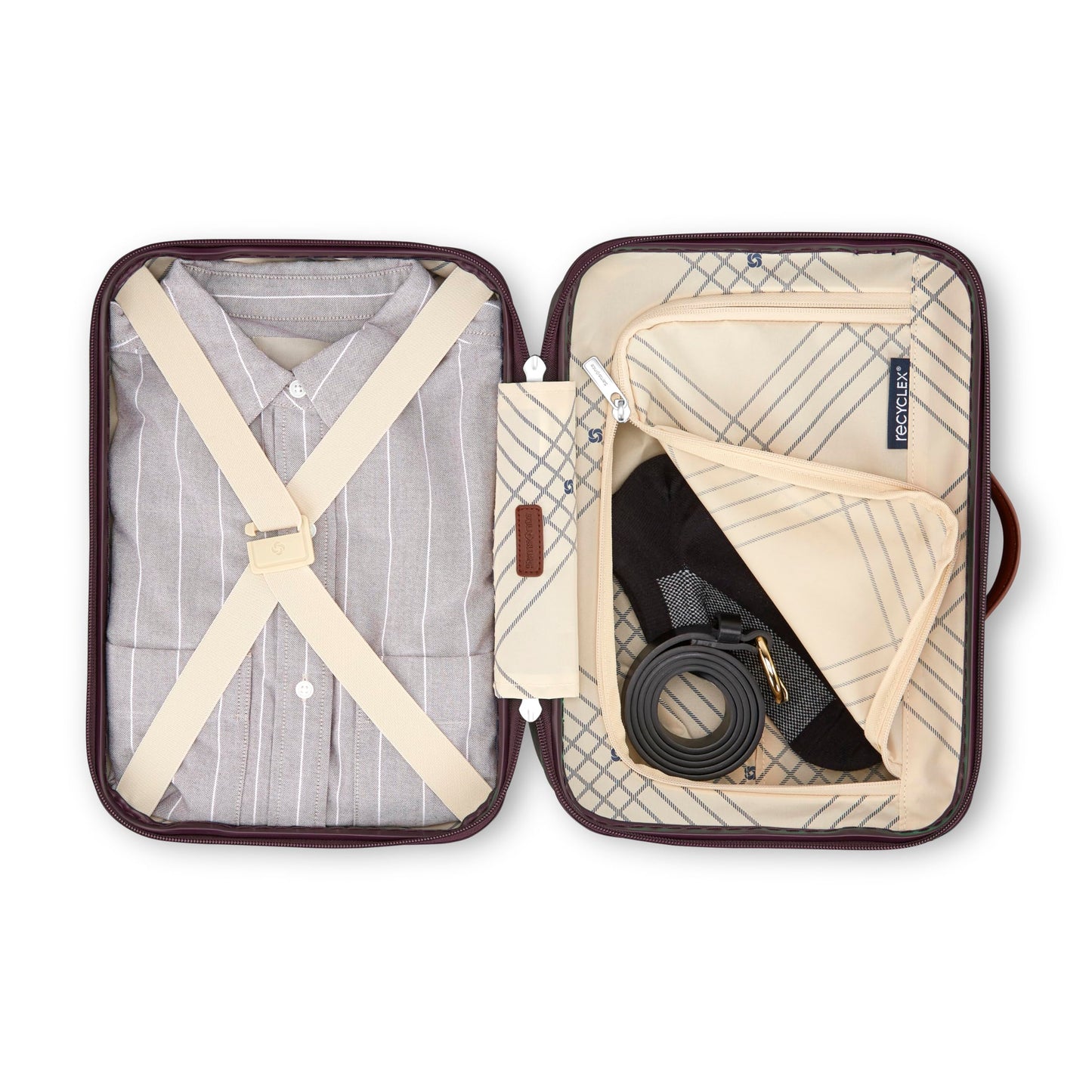 Samsonite Virtuosa Hardside Train Case, Crossbody Travel Makeup Case with Removable Strap, Merlot