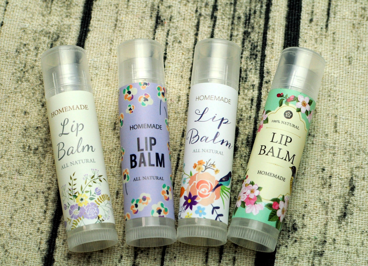 ZZYBIA Assorted Lip Balm Labels - 120pcs Paper Stickers for Lip Balm Containers