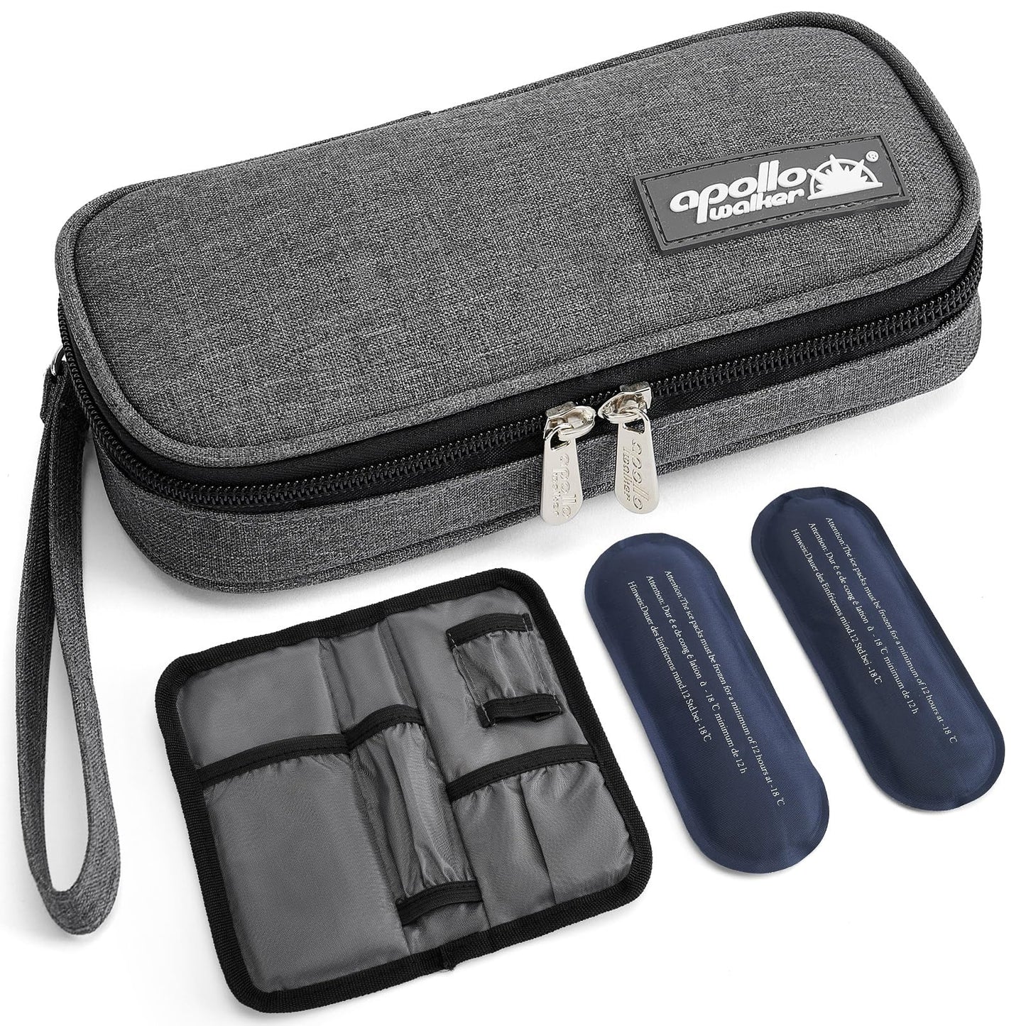 apollo walker Insulin Cooler Travel Case Diabetic Medication with Ice Packs and Insulation Liner insulin cooler travel case tsa approved