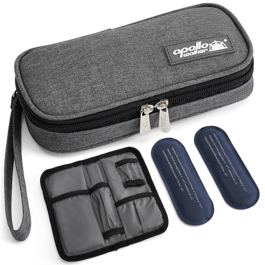 apollo walker Insulin Cooler Travel Case Diabetic Medication with Ice Packs and Insulation Liner insulin cooler travel case tsa approved