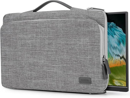 18.5 Inch Portable Monitor Case, 18.5 inch Laptop Protective Carrying Cover with PU Handle, Large Accessory Pocket and Water Resistant for Travel Monitor Bag Display Screen Sleeve, Gray