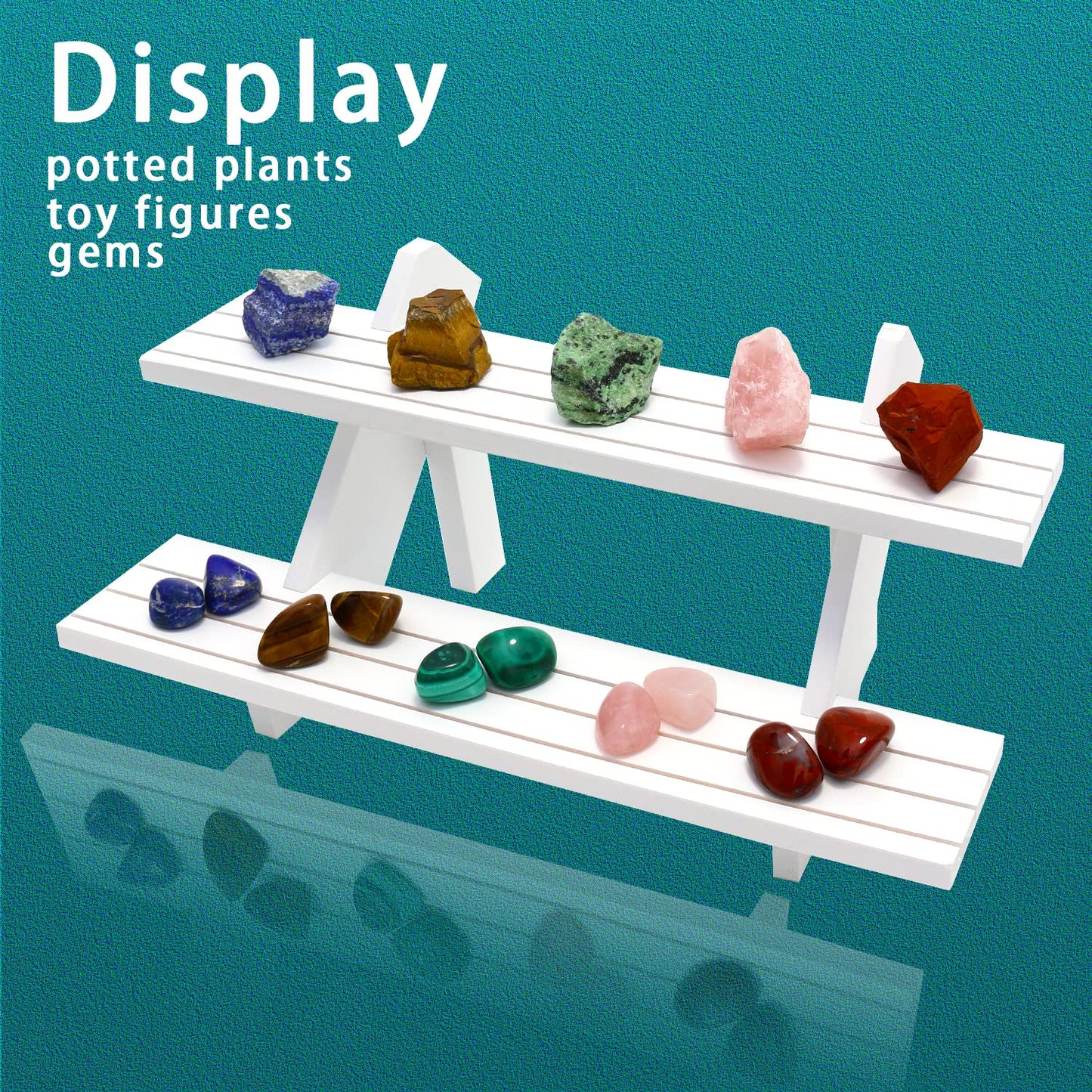 Auroal 2 Tier Earring Display Stands for Selling, Retail Display Riser Earring, Ring Holder Stand, Removable Countertop Small Merchandise Display Stand, for Figures,Cupcake, Photo (White)