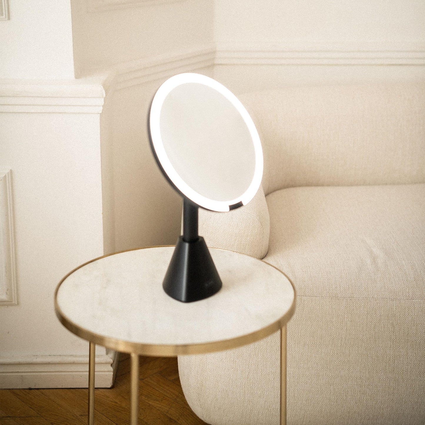 Ilios Lighting 9" Lighted Makeup Mirror with 5X Magnification – Rechargeable LED Vanity Mirror, Adjustable Lighting (3200K–6500K), 1000 Lux Brightness, Stepless Dimming (Black)