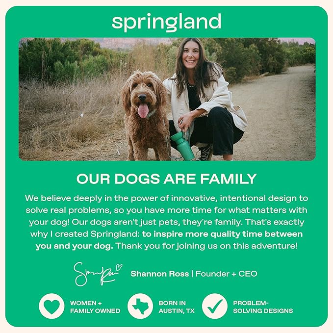 Springer by Springland Dog Water Bottle | Portable Travel Water Bottle Dispenser for Dogs | Dog Gift Seen on Oprah's Favorite Things, Shark Tank | Leak-Proof Bottles | BPA-Free 15oz Lilac