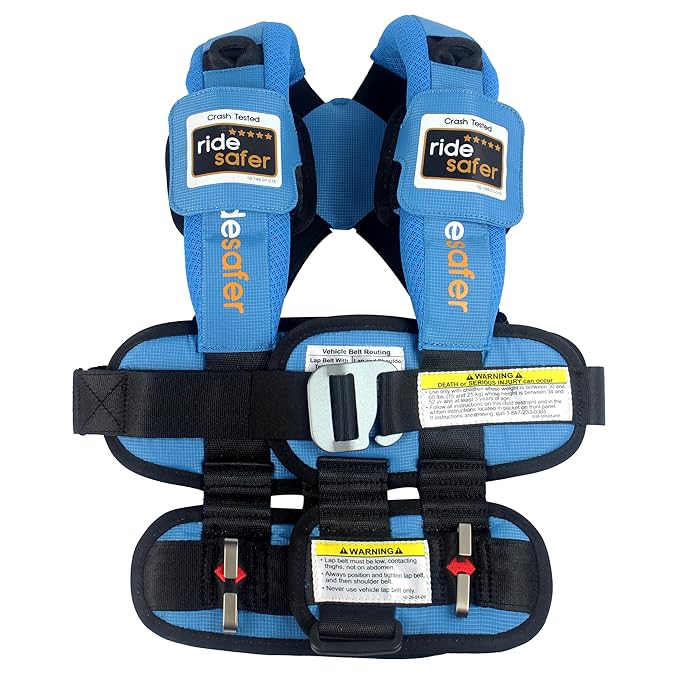 RideSafer - Small Blue, Lightweight, Compact, Portable Car Seat - Perfect for Travel and Everyday Child Safety (Pack of 6)
