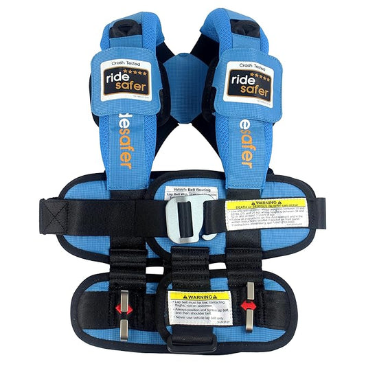 RideSafer - Small Blue, Lightweight, Compact, Portable Car Seat - Perfect for Travel and Everyday Child Safety (Pack of 6)
