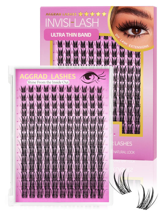 Aphrodite Lash Clusters Wispy Natural 8-18mm Eyelash Clusters Extension Kit - WideSpan DIY False Lash Extensions Spiky Lashes Individual Lashes with Ultra-Thin Invisible Wide Lash Band