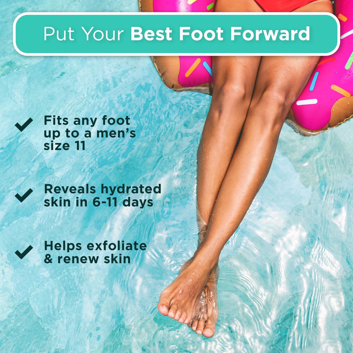 DERMORA Foot Peel Mask - Exfoliating Foot Peeling Mask for Dry, Cracked Feet, At-Home Spa Care, Callus Removal & Smoother Skin Result, 2 Pairs Regular Size (Fits up to Woman 11, Men 10) Original Scent
