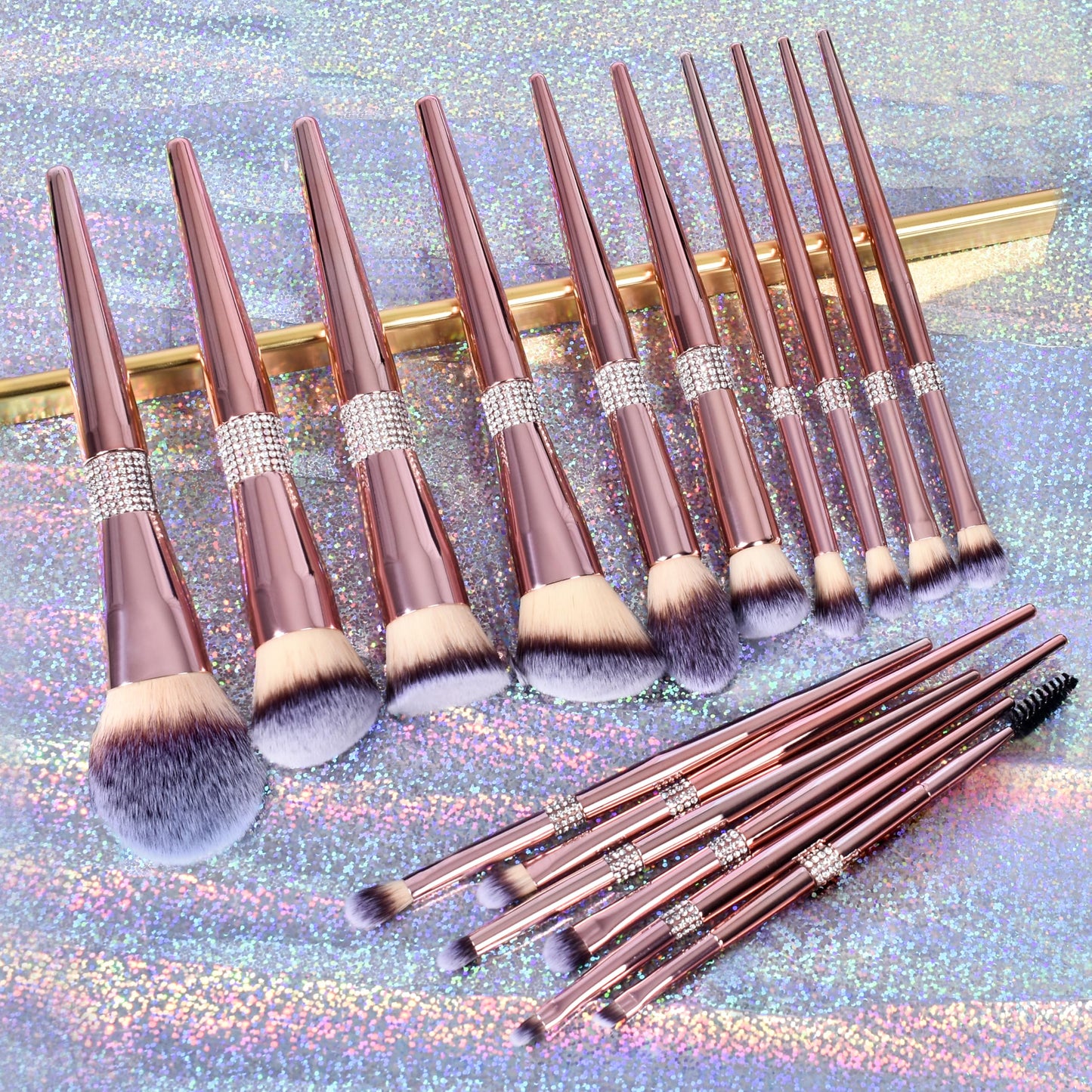 Bueart Design 16Pcs Makeup Brushes Set with Elegant Design Holder Case,Premium Ultra Soft Professional Make up Brushes for Foundation,Blush,Powder,Highlighter,Contour,Eyeshadow