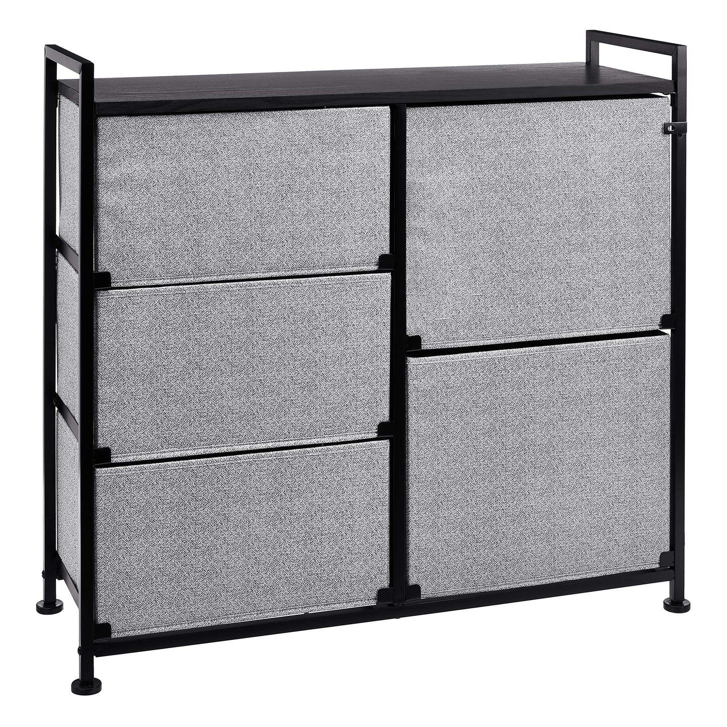 Amazon Basics Closet Organizer with 5-Fabric Storage Drawers for Bedroom, Living Room, Black