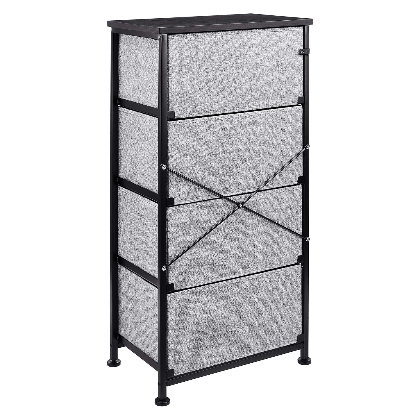 Amazon Basics Fabric 4-Drawer Storage Organizer Unit for Bedroom Closet, Black