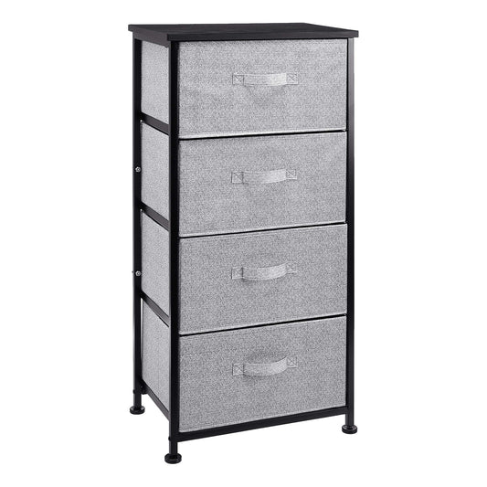 Amazon Basics Fabric 4-Drawer Storage Organizer Unit for Bedroom Closet, Black